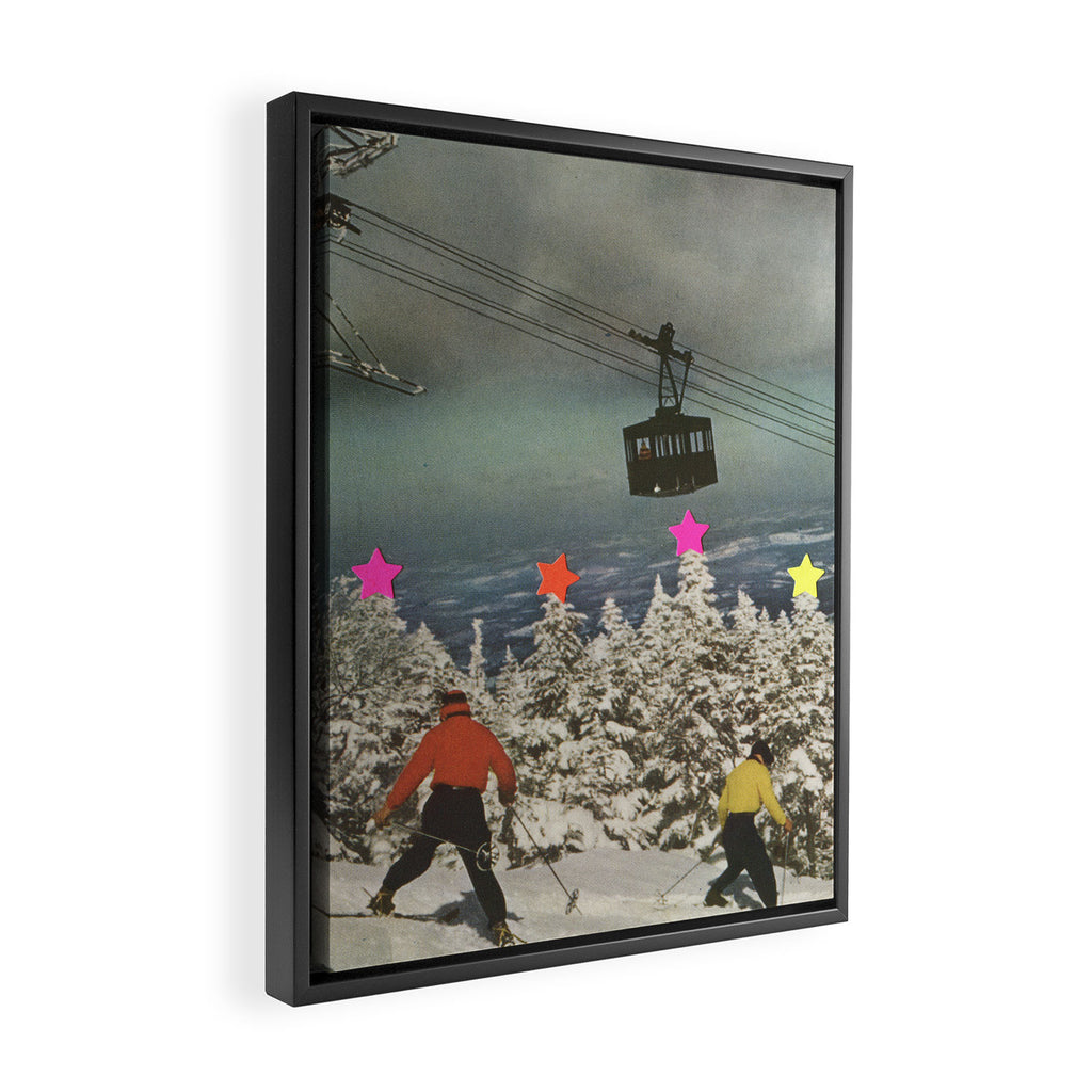 Drunk Skiing Framed Canvas Print Gallery Image 2