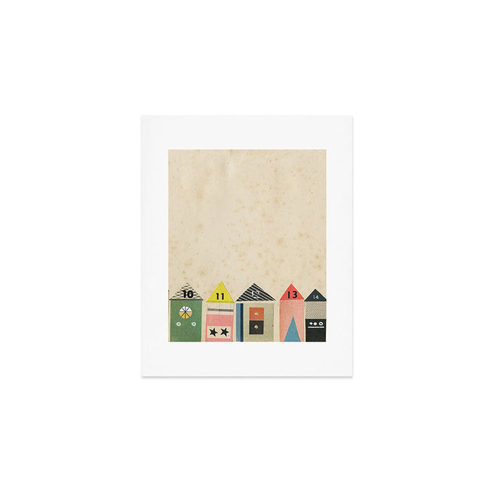 Eclectic Beach Huts Art Print Gallery Image 1