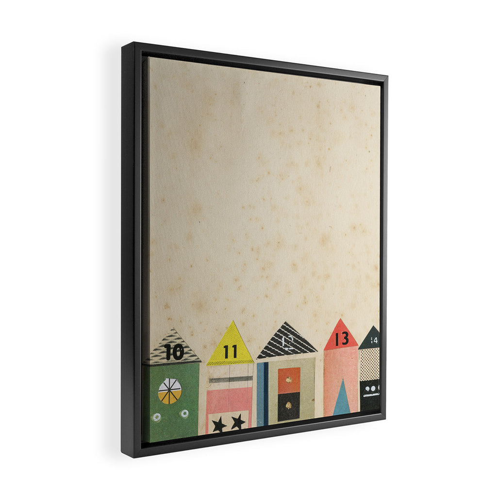 Eclectic Beach Huts Framed Canvas Print Gallery Image 2