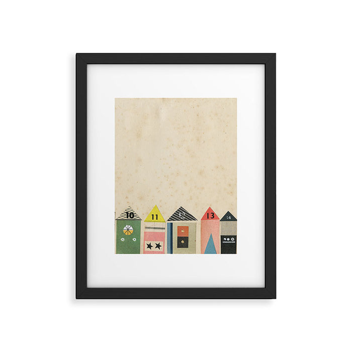 Eclectic Beach Huts Framed Art Print Gallery Image 1