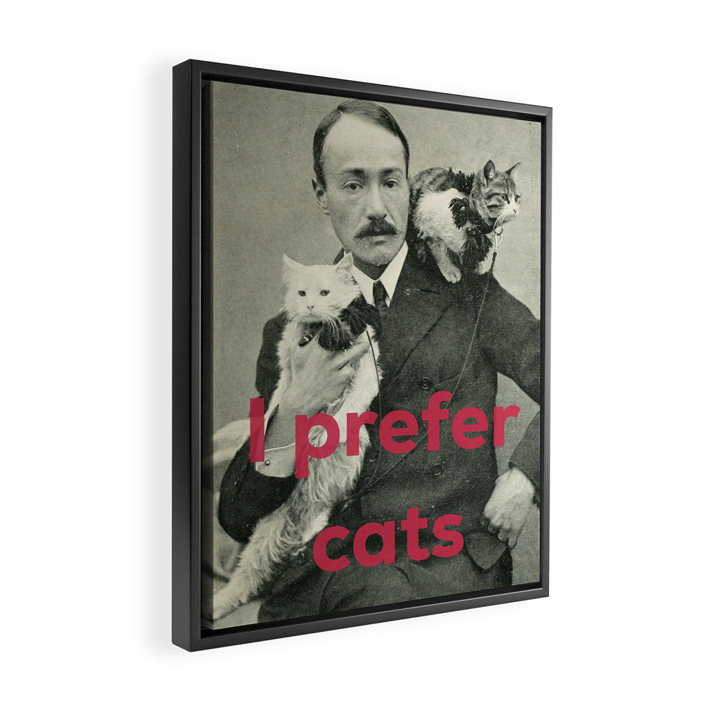 I Prefer Cats Framed Canvas Print Gallery Image 2