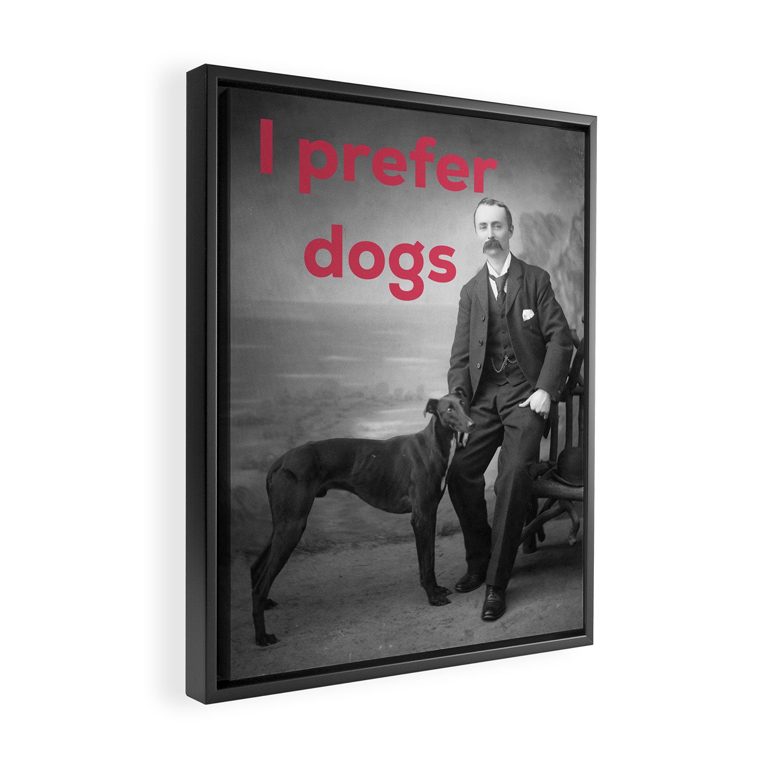 I Prefer Dogs Framed Canvas Print Gallery Image 2