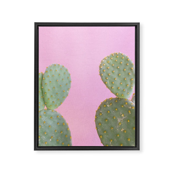 Pink Cacti Framed Canvas Print Gallery Image 1