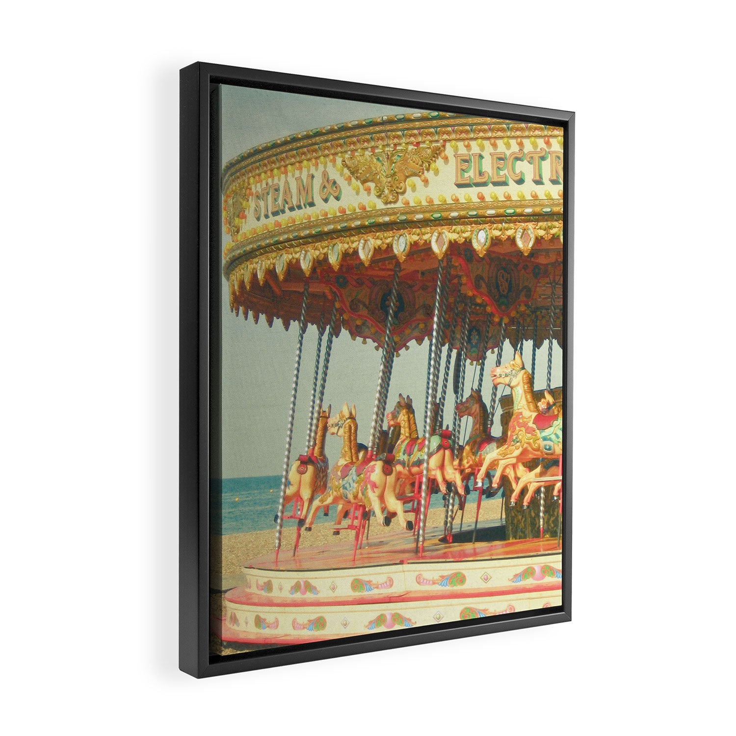 Seaside Carousel Framed Canvas Print Gallery Image 2