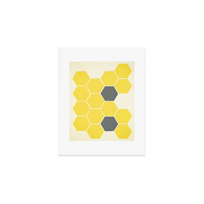 Yellow Honeycomb Art Print Gallery Image 1