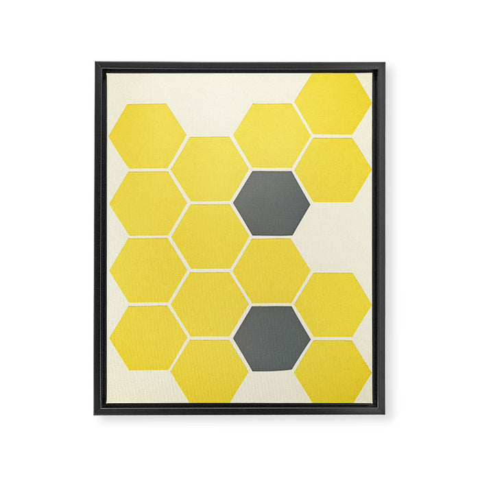 Yellow Honeycomb Framed Canvas Print Gallery Image 1