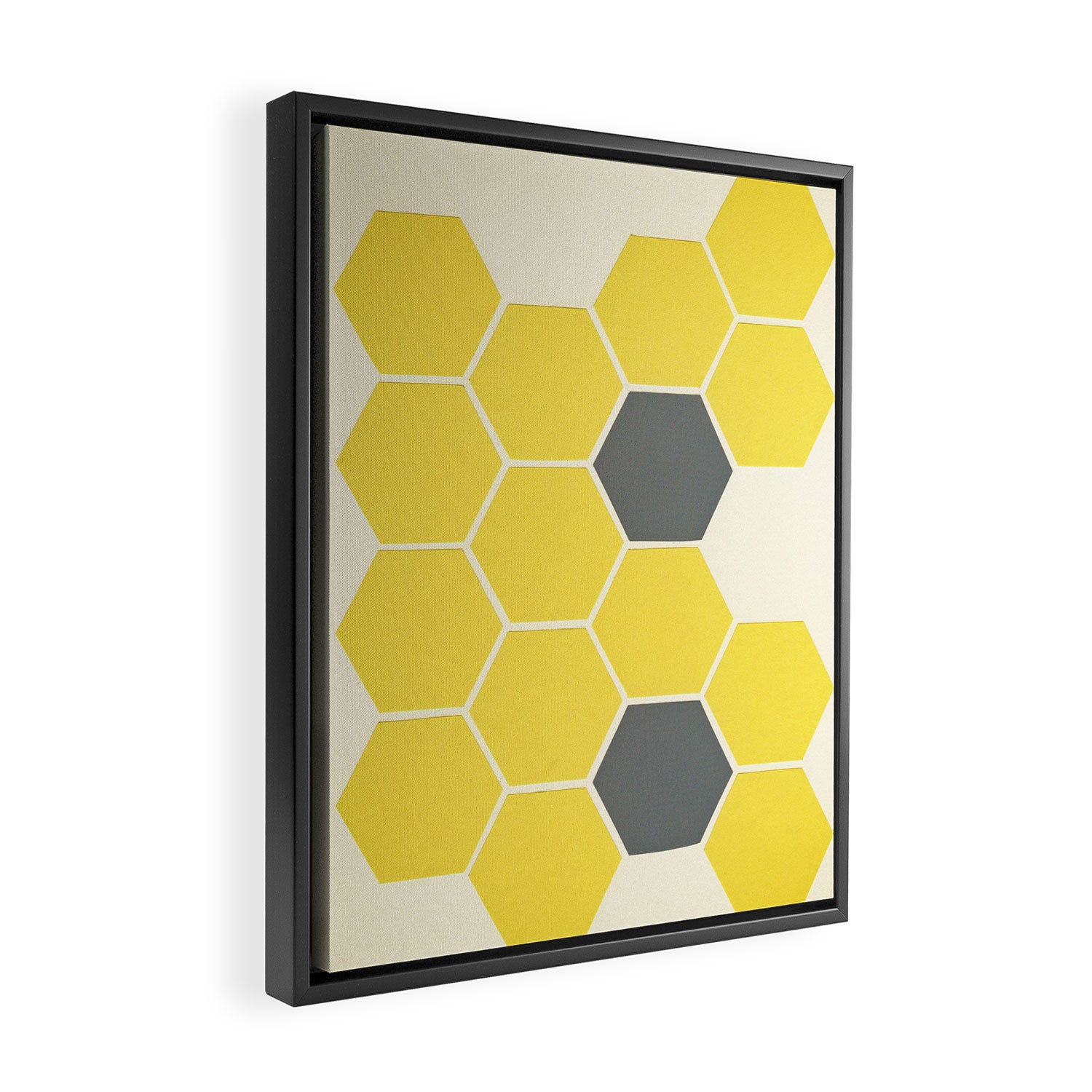 Yellow Honeycomb Framed Canvas Print Gallery Image 2