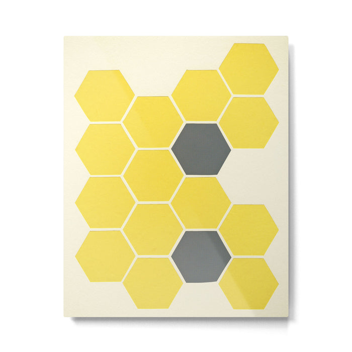 Yellow Honeycomb Metal Print Gallery Image 1