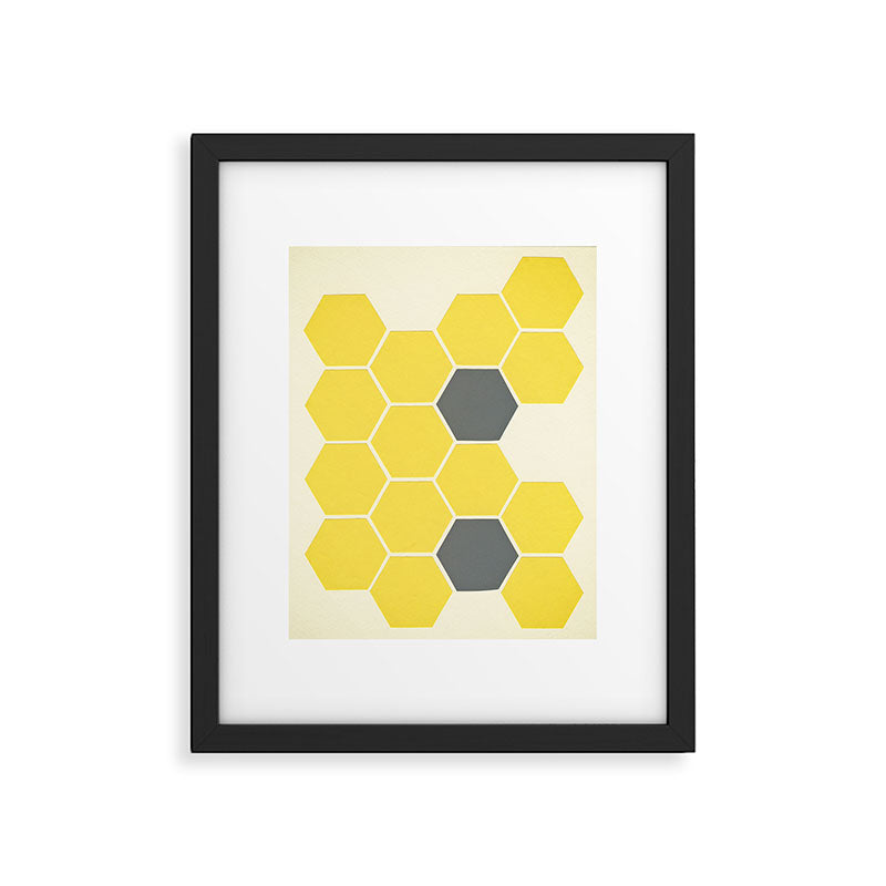 Yellow Honeycomb Framed Art Print Gallery Image 5