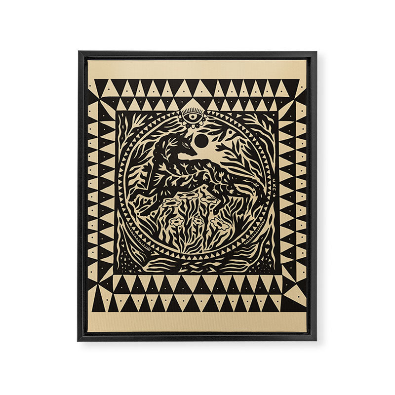 Botanical Wolf Framed Canvas Print Gallery Image 8