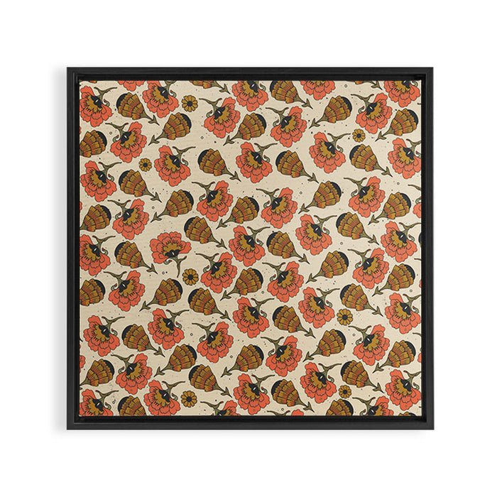 Day By Day Pattern  Framed Canvas Print Gallery Image 1