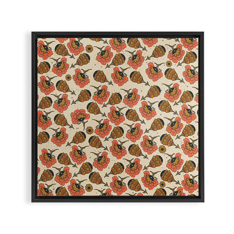 Day By Day Pattern  Framed Canvas Print Gallery Image 3