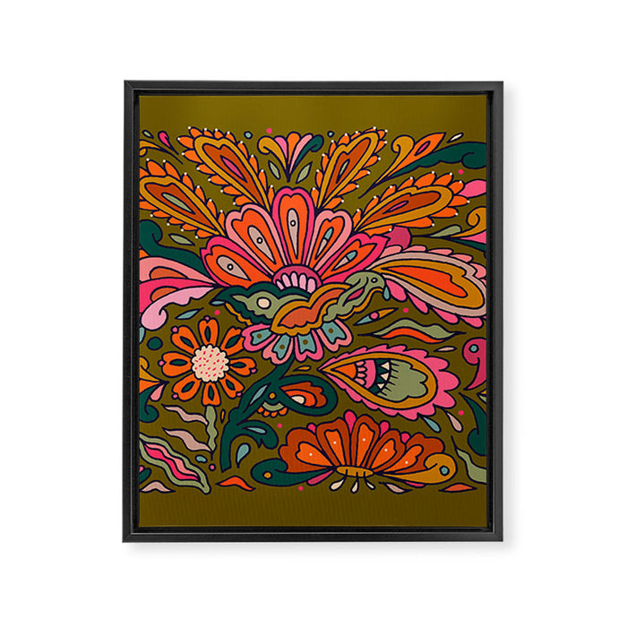 Modern Paisley Framed Canvas Print Gallery Image 1