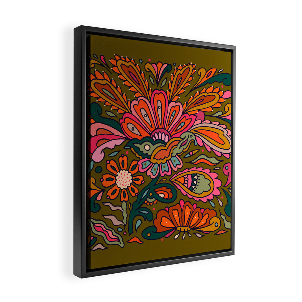 Modern Paisley Framed Canvas Print Gallery Image 2