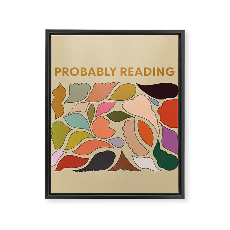 Probably Reading Framed Canvas Print Gallery Image 8