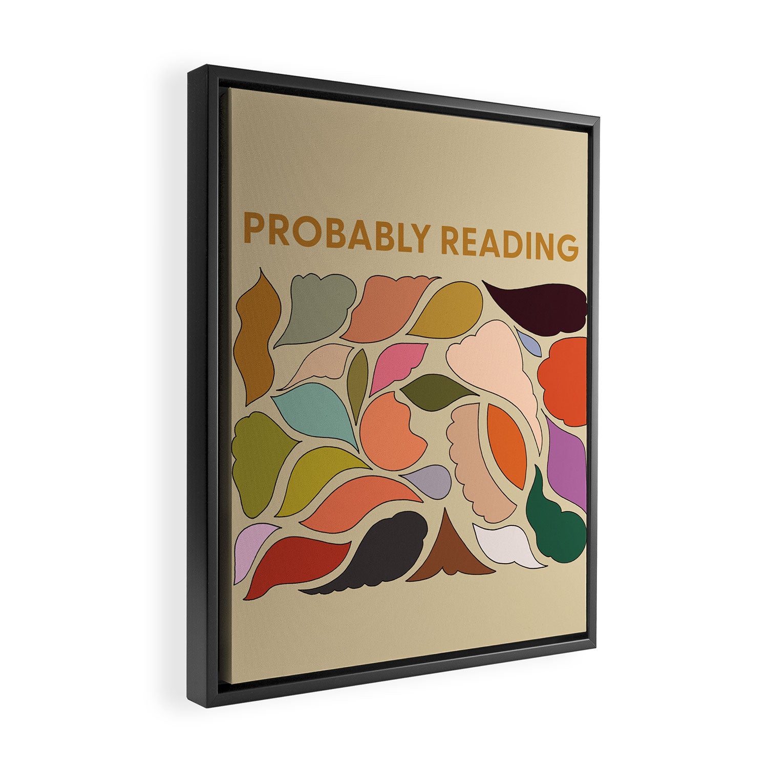 Probably Reading Framed Canvas Print Gallery Image 2