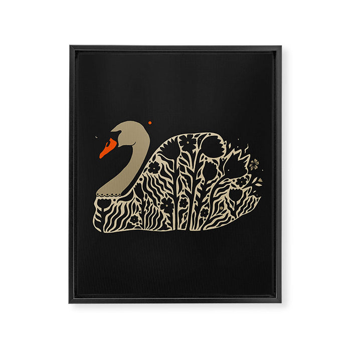 Swan Framed Canvas Print Gallery Image 1
