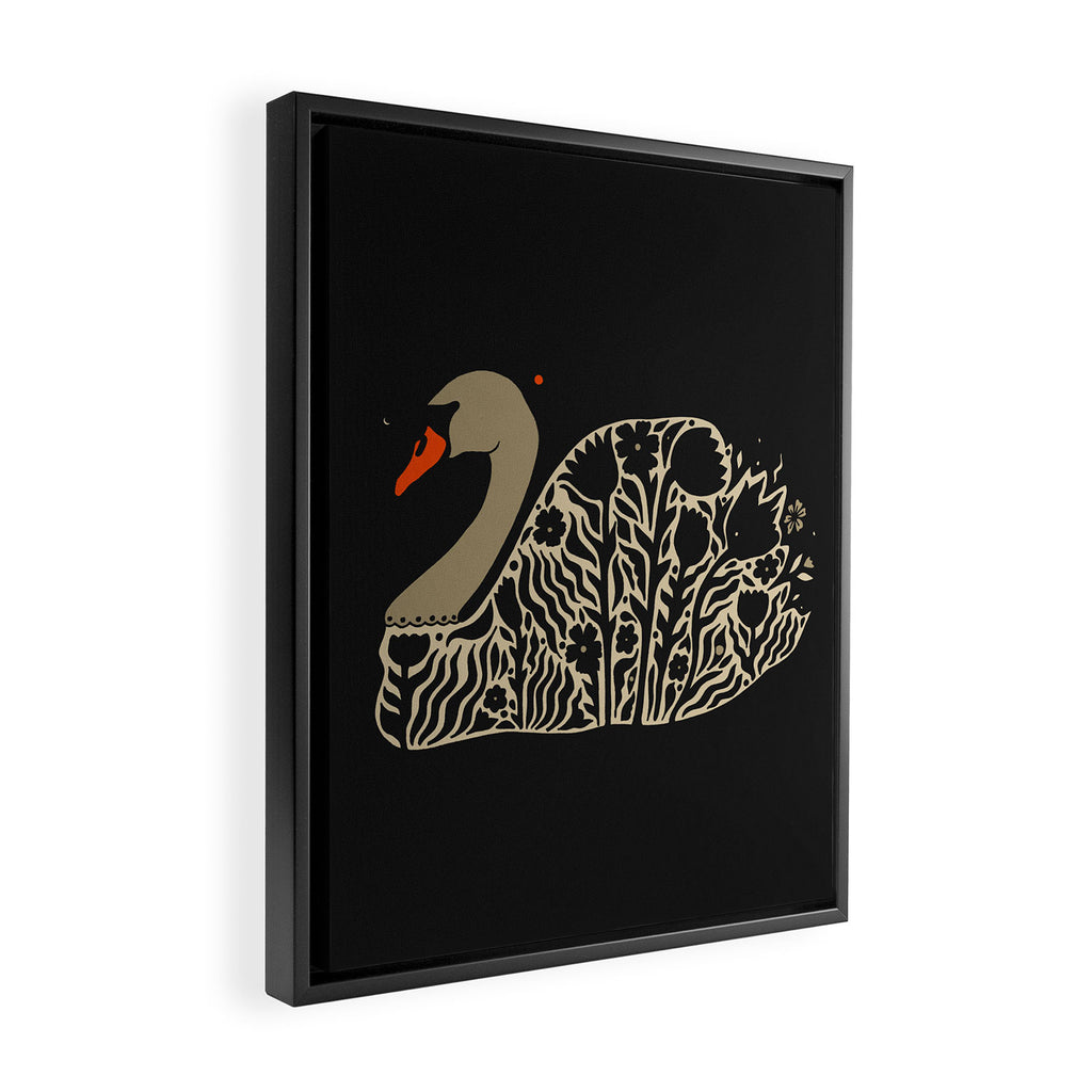 Swan Framed Canvas Print Gallery Image 2