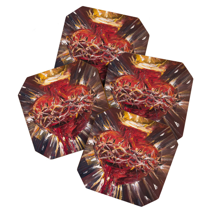 Sacratíssimo Amore (Cor Jesu Sacratissimum) Coaster Gallery Image 1