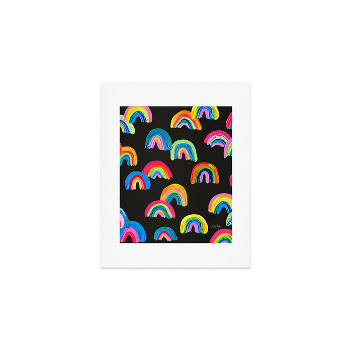 Abstract Rainbow Arcs â Charcoal Art Print Gallery Image 1