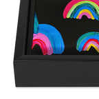 Abstract Rainbow Arcs â Charcoal Framed Canvas Print Gallery Image 3