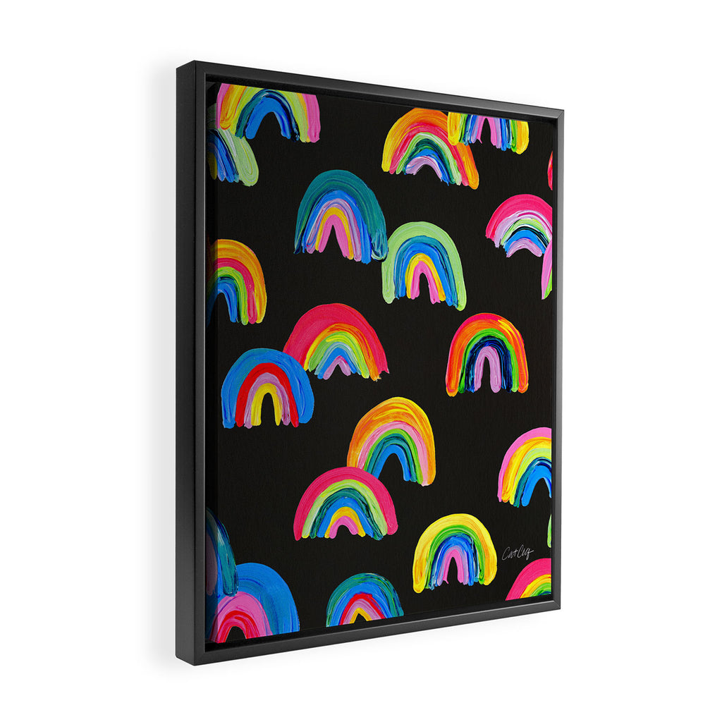 Abstract Rainbow Arcs â Charcoal Framed Canvas Print Gallery Image 2