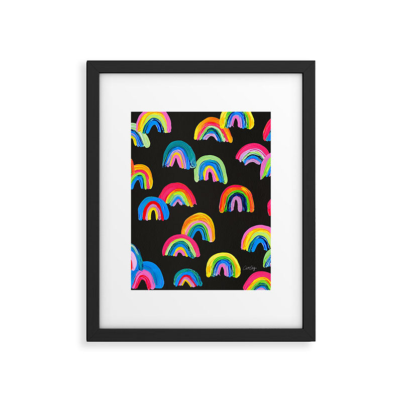 Abstract Rainbow Arcs â Charcoal Framed Art Print Gallery Image 6