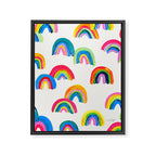 Abstract Rainbow Arcs - White Palette Framed Canvas Print Gallery Image 8