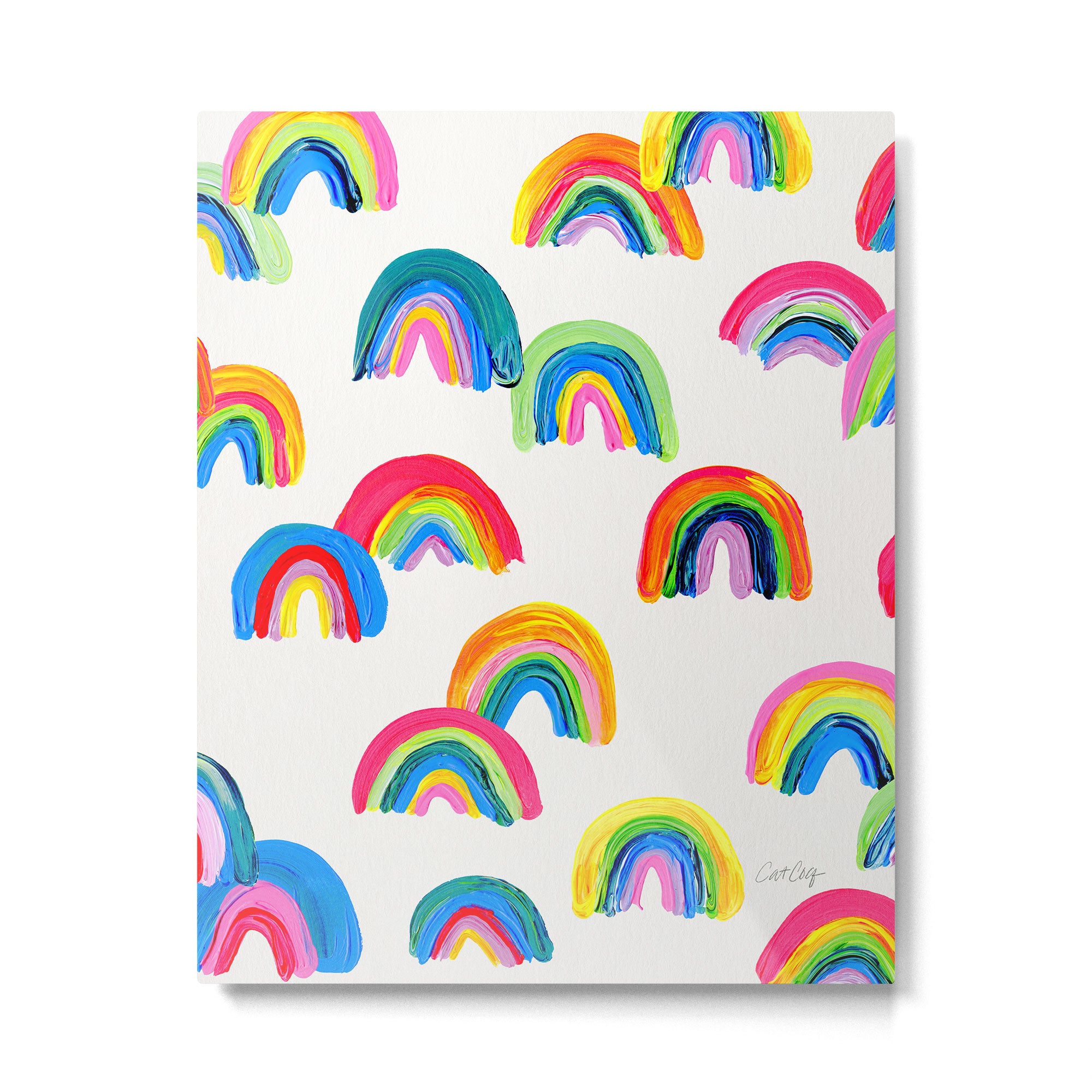Abstract Rainbow Arcs - White Palette Metal Print Gallery Image 6