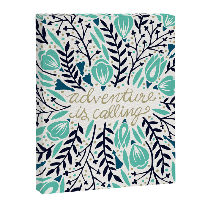Adventure is Calling - Navy & Mint Palette Canvas Print Gallery Image 1