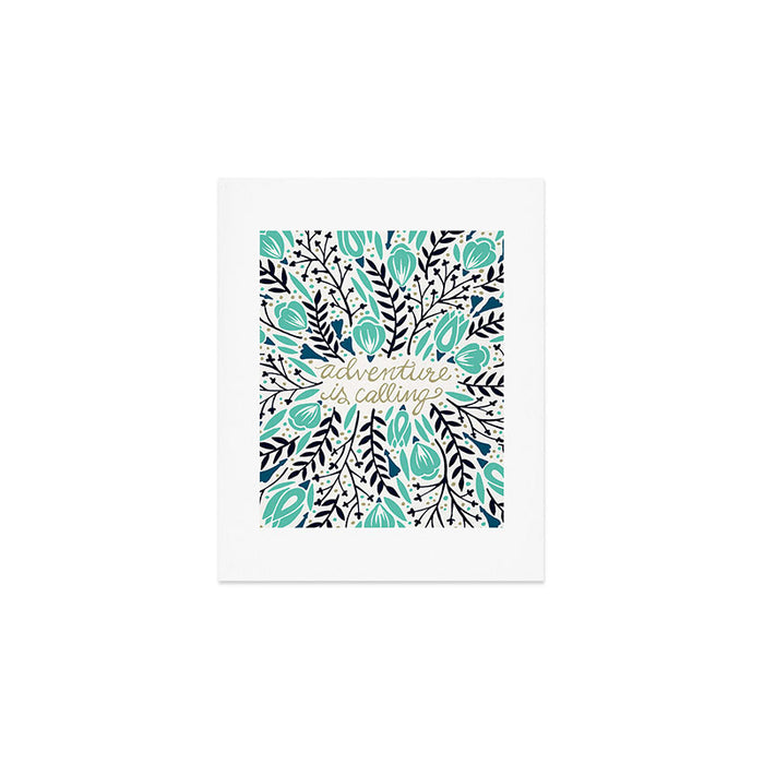 Adventure is Calling - Navy & Mint Palette Art Print Gallery Image 1