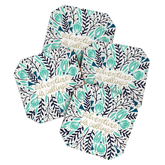 Adventure is Calling - Navy & Mint Palette Coaster Gallery Image 1