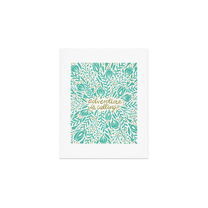 Adventure is Calling - Turquoise & Gold Palette Art Print Gallery Image 1