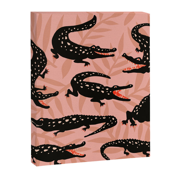 Alligator Collection - Black & Peach Canvas Print Gallery Image 1