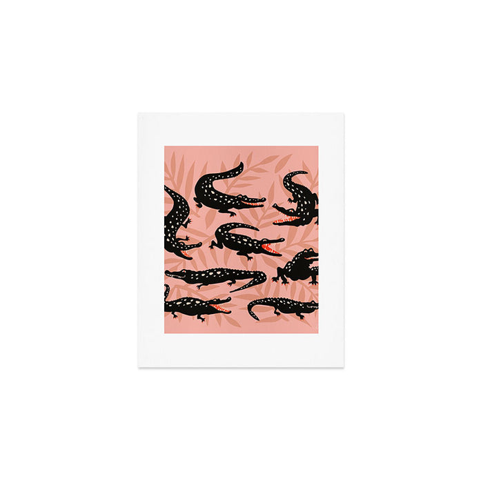 Alligator Collection - Black & Peach Art Print Gallery Image 1