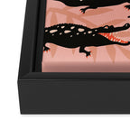 Alligator Collection - Black & Peach Framed Canvas Print Gallery Image 3