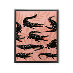 Alligator Collection - Black & Peach Framed Canvas Print Gallery Image 8