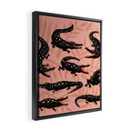 Alligator Collection - Black & Peach Framed Canvas Print Gallery Image 2