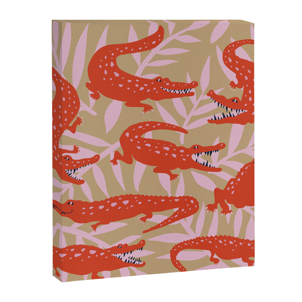 Alligator Collection â Coral & Pink Canvas Print Gallery Image 8