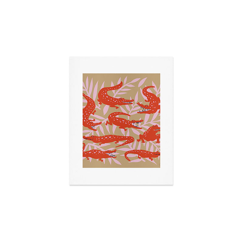 Alligator Collection â Coral & Pink Art Print Gallery Image 1