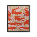 Alligator Collection â Coral & Pink Framed Canvas Print Gallery Image 8