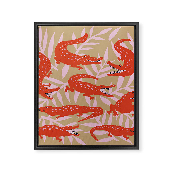 Alligator Collection â Coral & Pink Framed Canvas Print Gallery Image 1