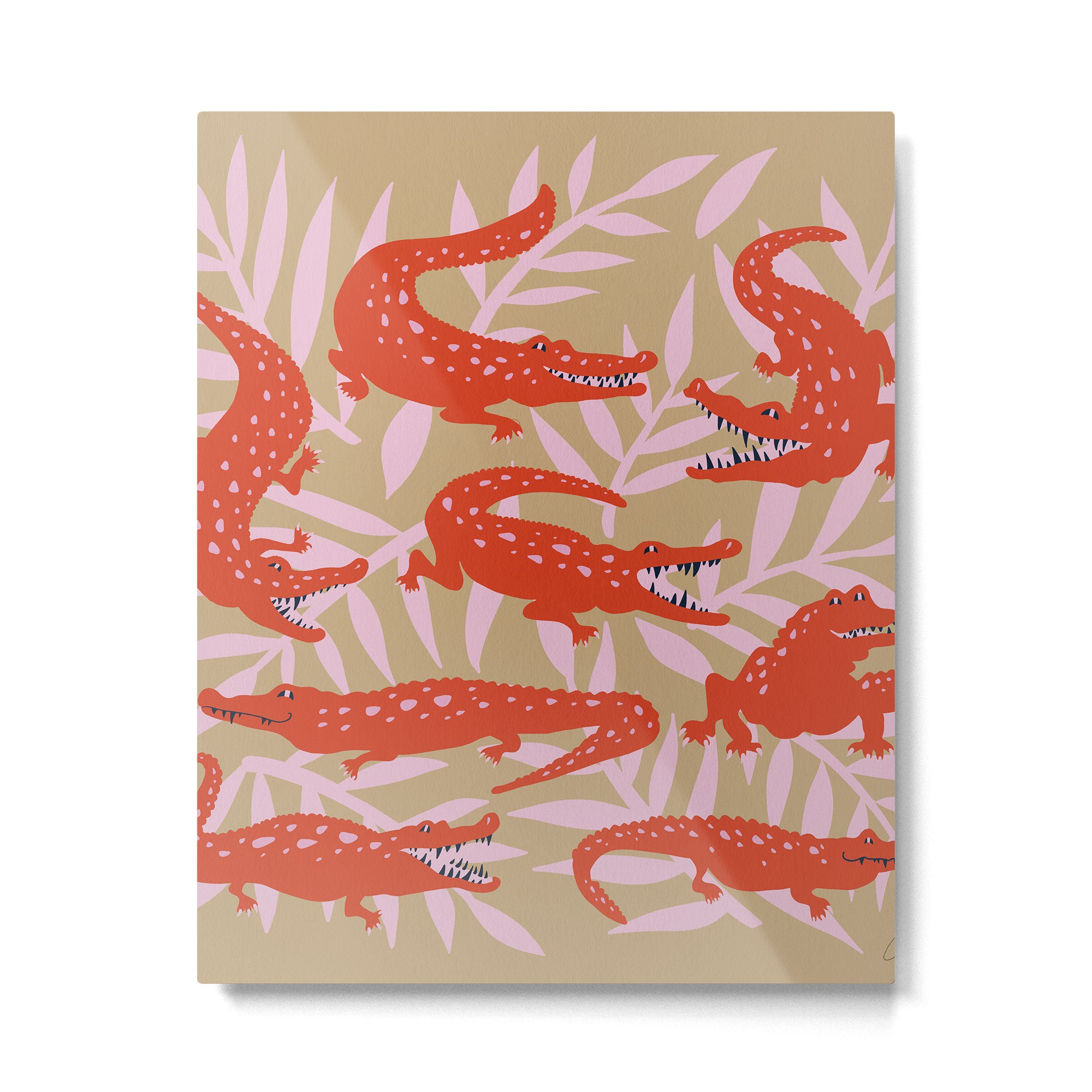 Alligator Collection â Coral & Pink Metal Print Gallery Image 6