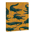 Alligator Collection - Ochre & Teal Canvas Print Gallery Image 8