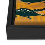 Alligator Collection - Ochre & Teal Framed Canvas Print Gallery Image 3