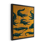 Alligator Collection - Ochre & Teal Framed Canvas Print Gallery Image 2
