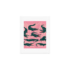 Alligator Collection - Pink & Teal Art Print Gallery Image 1