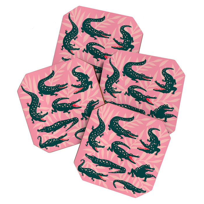 Alligator Collection - Pink & Teal Coaster Gallery Image 1