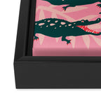 Alligator Collection - Pink & Teal Framed Canvas Print Gallery Image 3