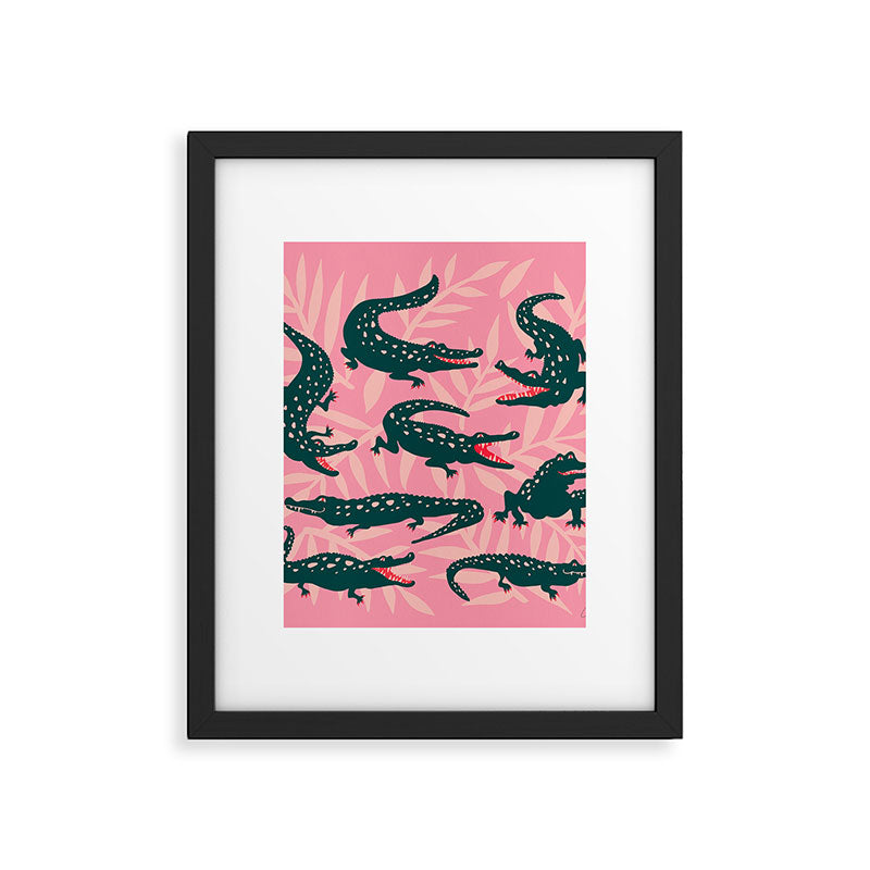 Alligator Collection - Pink & Teal Framed Art Print Gallery Image 4